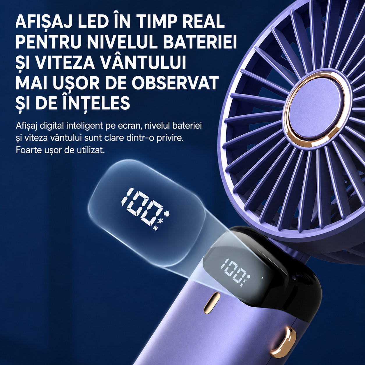 Ventilator Portabil Cu Suport Telefon