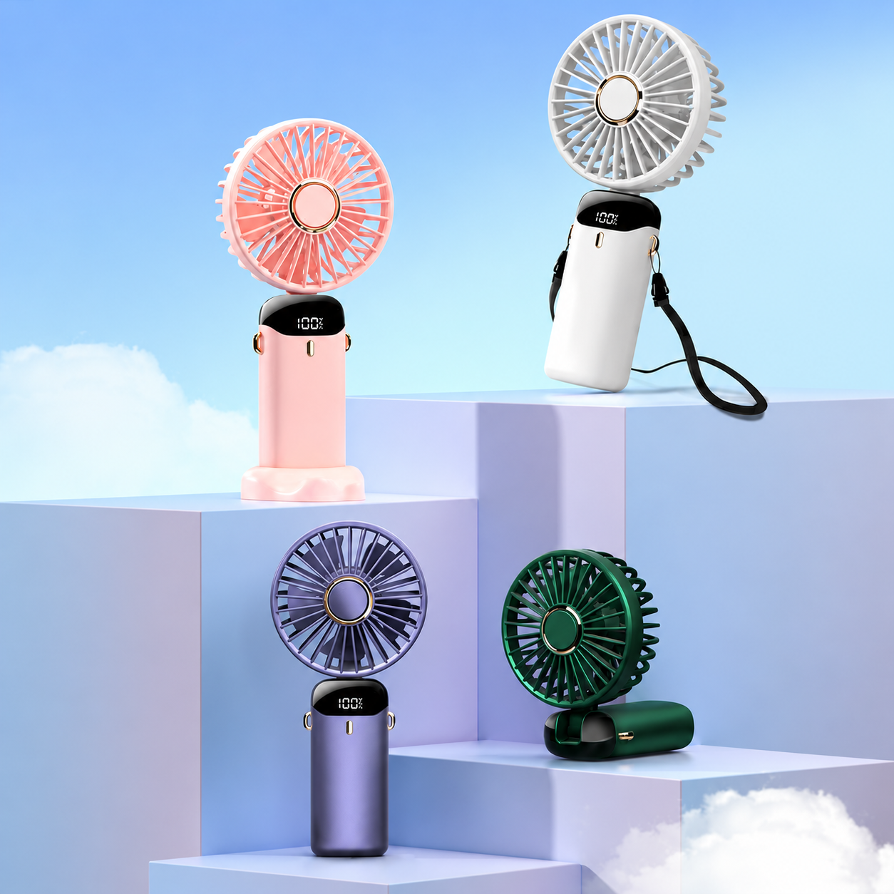 Ventilator Portabil Cu Suport Telefon